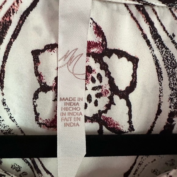 Melissa McCarthy blouse 1X, EUC button up 3/4 sleeves removable tie - Picture 6 of 9